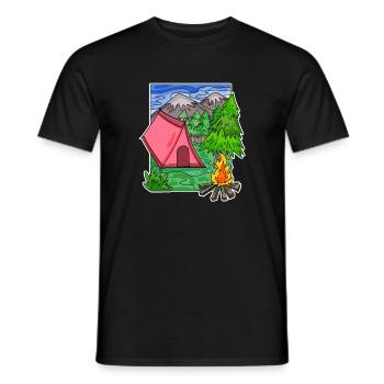 Camping Camping Motif - Men's T-Shirt - black - Front - AI Model Male 178 light (178cm)