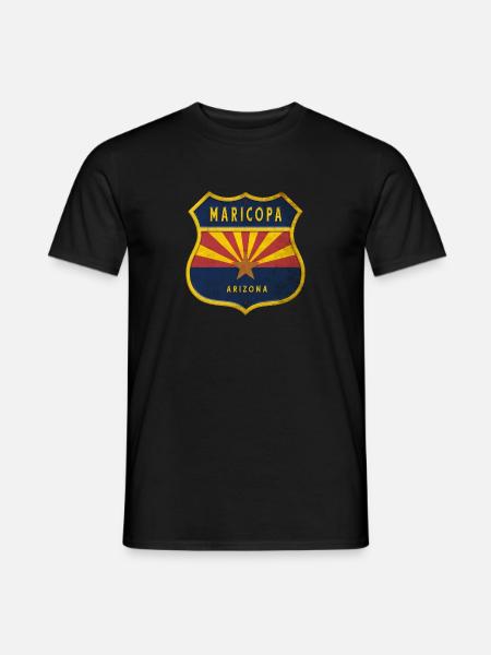Maricopa Arizona flag crest design - Men's T-Shirt - black