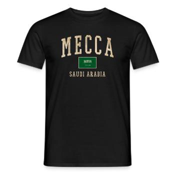 Emblème rétro saoudien de La Mecque - T-shirt homme - noir - Devant - AI Model Male 178 light (178cm)