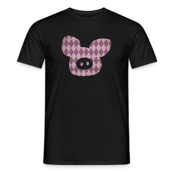 Pig Head Diamond Lucky Sow Lucky Charm 2023 - Men's T-Shirt - black - Front - AI Model Male 178 light (178cm)