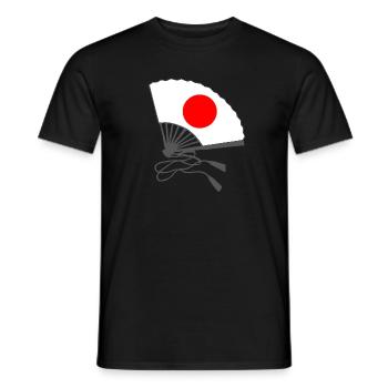 japanflaggen muster, japanischer fächer - Männer T-Shirt - Schwarz - Vorne - AI Model Male 178 light (178cm)