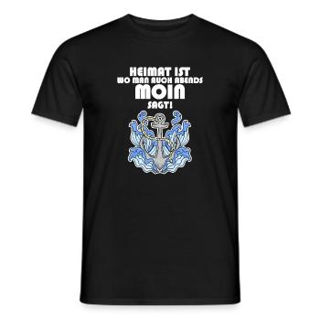 Anker Nordsee Plattdeutsch Spruch Moin - Männer T-Shirt - Schwarz - Vorne - AI Model Male 178 light (178cm)