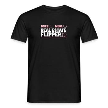 Flipping For Home Wife Mom Awesome Real Estate - T-shirt homme - noir - Devant - AI Model Male 178 light (178cm)