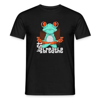 Yoga Frog - Men's T-Shirt - black - Front - AI Model Male 178 light (178cm)