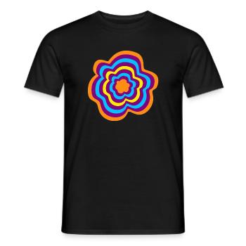 Rings Stripes Flower Yoga Meditation om - Men's T-Shirt - black - Front - AI Model Male 178 light (178cm)