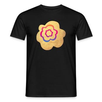 Gradient Flower Gold Yoga Meditation Namaste Om - Men's T-Shirt - black - Front - AI Model Male 178 light (178cm)