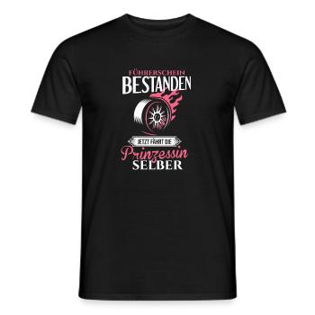 Führerschein Bestanden Prinzessin Selber - Männer T-Shirt - Schwarz - Vorne - AI Model Male 178 light (178cm)