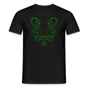 Deux serpents verts - T-shirt homme - noir - Devant - AI Model Male 178 light (178cm)