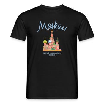 Moskau, Basilius Kathedrale, Roter Platz Russland - Männer T-Shirt - Schwarz - Vorne - AI Model Male 178 light (178cm)