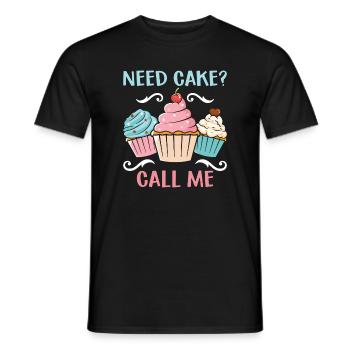 Besoin d’un cookie ? Appelez-moi – Humour de muffin - T-shirt homme - noir - Devant - AI Model Male 178 light (178cm)