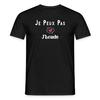 je peux pas j boude ,bouder drole humour tee - T-shirt homme - noir - Devant - AI Model Male 178 light (178cm)