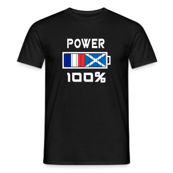 L'Écosse et la France sont au pouvoir à 100 % - T-shirt homme - noir - Devant - AI Model Male 178 light (178cm)