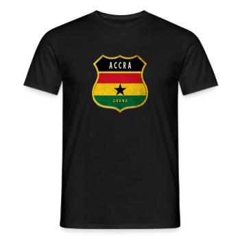 Accra coat of arms flag design - Men's T-Shirt - black - Front - AI Model Male 178 light (178cm)