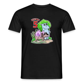 5 Jahre alt - 5. Geburtstag mit Tier Motiv - Männer T-Shirt - Schwarz - Vorne - AI Model Male 178 light (178cm)