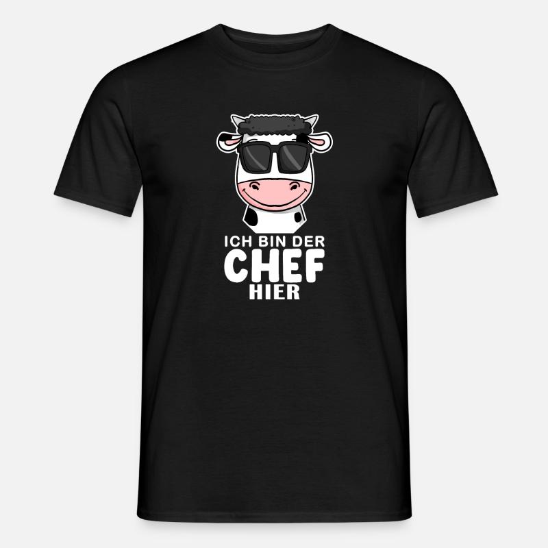 Cool Kuh Chef Spruch - Männer T-Shirt - Schwarz