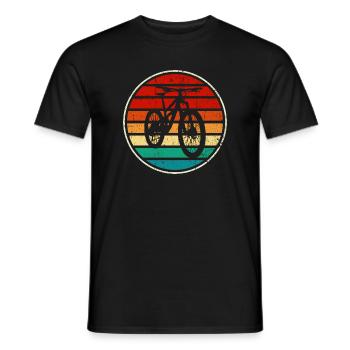 Retro Rainbow Bicycle Sunset - Men's T-Shirt - black - Front - AI Model Male 178 light (178cm)