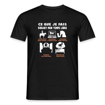 jeux video Gamer Geek Drôle cheval poney meme - T-shirt homme - noir - Devant - AI Model Male 178 light (178cm)