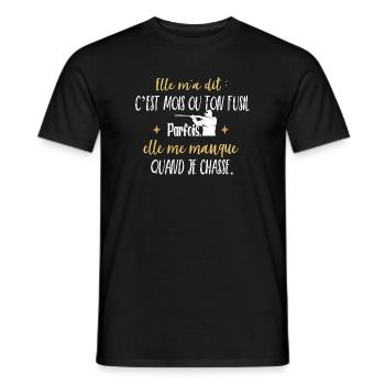 Humour Papy Chasse humoristique Papi Chasseur Tee - T-shirt homme - noir - Devant - AI Model Male 178 light (178cm)