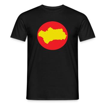 Andalousie rouge et jaune - T-shirt homme - noir - Devant - AI Model Male 178 light (178cm)