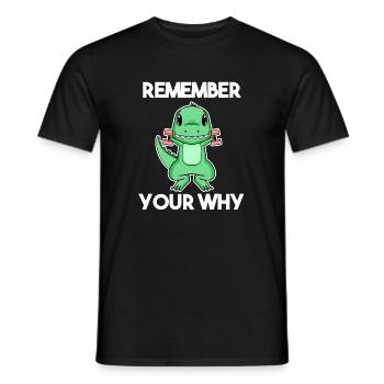 Dino Hantel Training Krafttraining Geschenk - Männer T-Shirt - Schwarz - Vorne - AI Model Male 178 light (178cm)