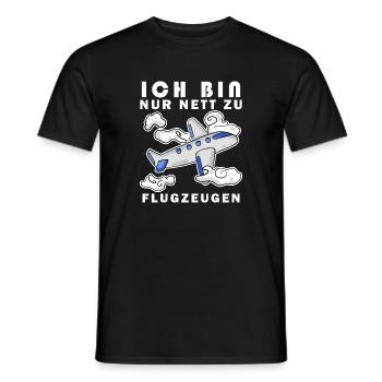 Flugzeug Spruch Geschenk - Männer T-Shirt - Schwarz - Vorne - AI Model Male 178 light (178cm)
