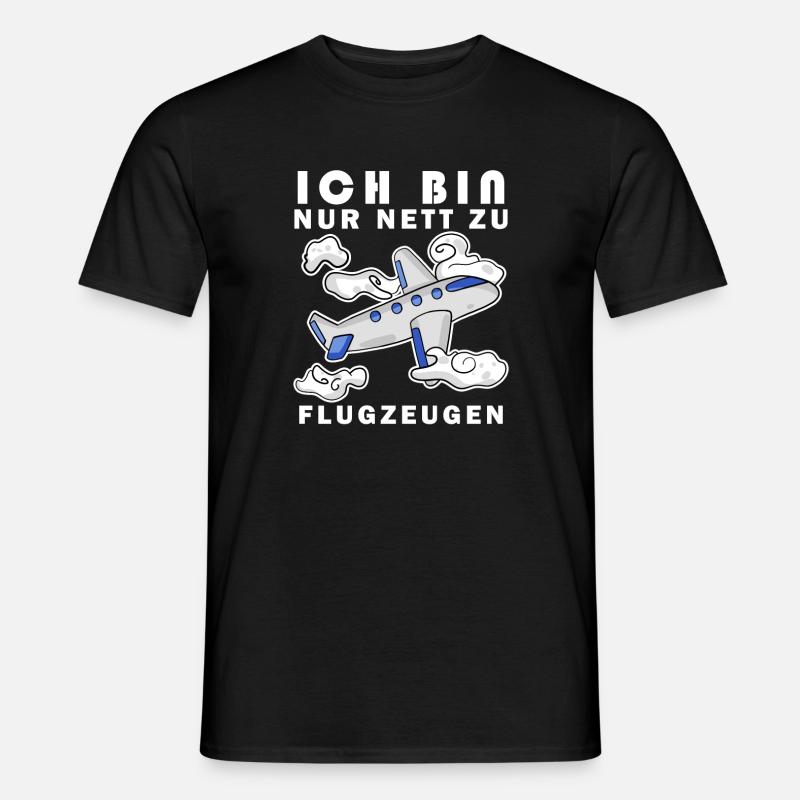 Flugzeug Spruch Geschenk - Männer T-Shirt - Schwarz