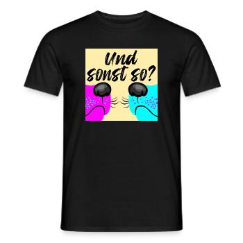 Hunde Gassi Gespräche - Hundewelpen lustig - Männer T-Shirt - Schwarz - Vorne - AI Model Male 178 light (178cm)