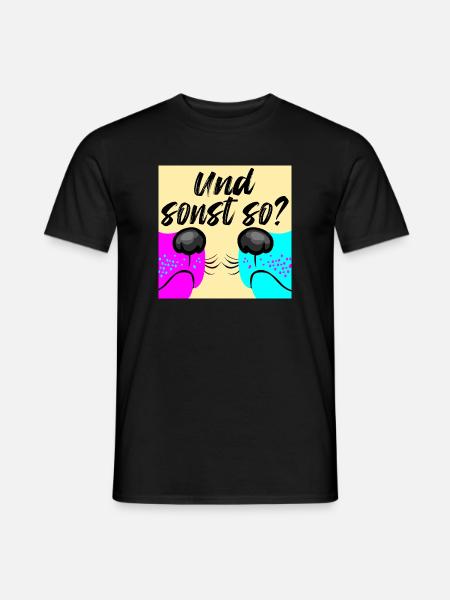 Hunde Gassi Gespräche - Hundewelpen lustig - Männer T-Shirt - Schwarz