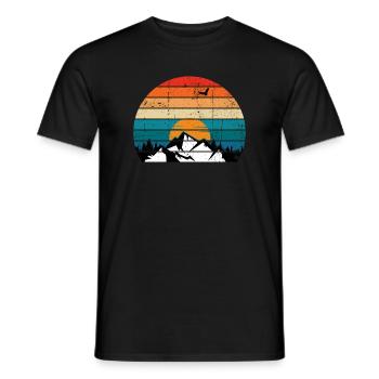 Silhouette rétro Sunset Peak - T-shirt homme - noir - Devant - AI Model Male 178 light (178cm)