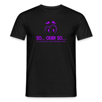 So...Oder So: Hässlicher Vogel - Lila - Männer T-Shirt - Schwarz - Vorne - AI Model Male 178 light (178cm)