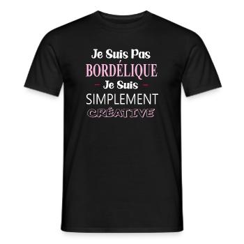 je suis pas bordélique,je suis simplement créative - T-shirt homme - noir - Devant - AI Model Male 178 light (178cm)