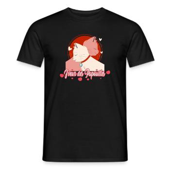 J'veux des papouilles cadeau saint-valentin amour - T-shirt homme - noir - Devant - AI Model Male 178 light (178cm)