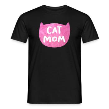 Katze Flausch Mom Mama coole Quotes Fell rosa pink - Männer T-Shirt - Schwarz - Vorne - AI Model Male 178 light (178cm)