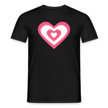 Valentines Pink Heart, Valentines Gift - Men's T-Shirt - black - Front - AI Model Male 178 light (178cm)