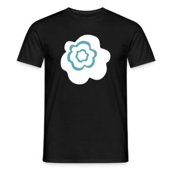 Flower Flower White Points Scandinavian Decoration - Men's T-Shirt - black - Front - AI Model Male 178 light (178cm)