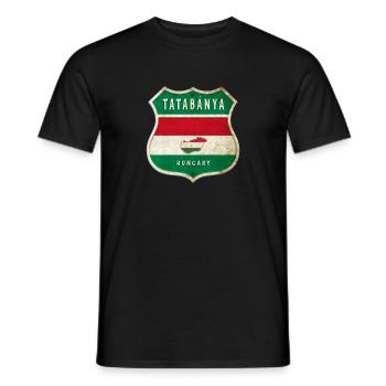 Design du drapeau de Tatabánya (Hongrie) - T-shirt homme - noir - Devant - AI Model Male 178 light (178cm)