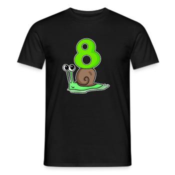 8 Jahre alt - 8. Geburtstag mit Tier Motiv - Männer T-Shirt - Schwarz - Vorne - AI Model Male 178 light (178cm)