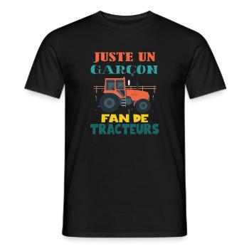 Juste Un Garçon Fan De Tracteurs -drole Conducteur - T-shirt homme - noir - Devant - AI Model Male 178 light (178cm)