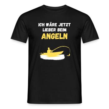 Ich wäre jetzt lieber beim Angeln - Männer T-Shirt - Schwarz - Vorne - AI Model Male 178 light (178cm)
