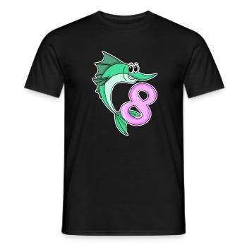 8 Jahre alt - 8. Geburtstag mit Tier Motiv - Männer T-Shirt - Schwarz - Vorne - AI Model Male 178 light (178cm)