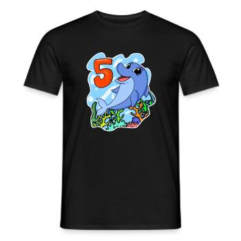 5 Jahre alt - 5. Geburtstag mit Tier Motiv - Männer T-Shirt - Schwarz - Vorne - AI Model Male 178 light (178cm)