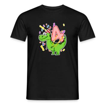 4 Jahre alt - 4. Geburtstag mit Tier Motiv - Männer T-Shirt - Schwarz - Vorne - AI Model Male 178 light (178cm)
