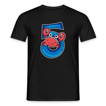 5 Jahre alt - 5. Geburtstag mit Tier Motiv - Männer T-Shirt - Schwarz - Vorne - AI Model Male 178 light (178cm)