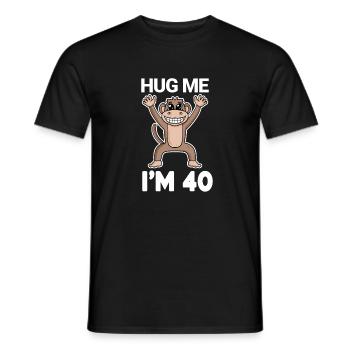 40 birthday - 40 years - hug - Men's T-Shirt - black - Front - AI Model Male 178 light (178cm)