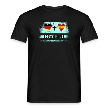 Spanien und Deutschland Flagge 100% genial - Männer T-Shirt - Schwarz - Vorne - AI Model Male 178 light (178cm)