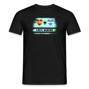 Flagge Spanien und El Salvador 100% genial - Männer T-Shirt - Schwarz - Vorne - AI Model Male 178 light (178cm)