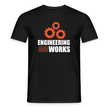 Engineering Works - Men's T-Shirt - black - Front - AI Model Male 178 light (178cm)