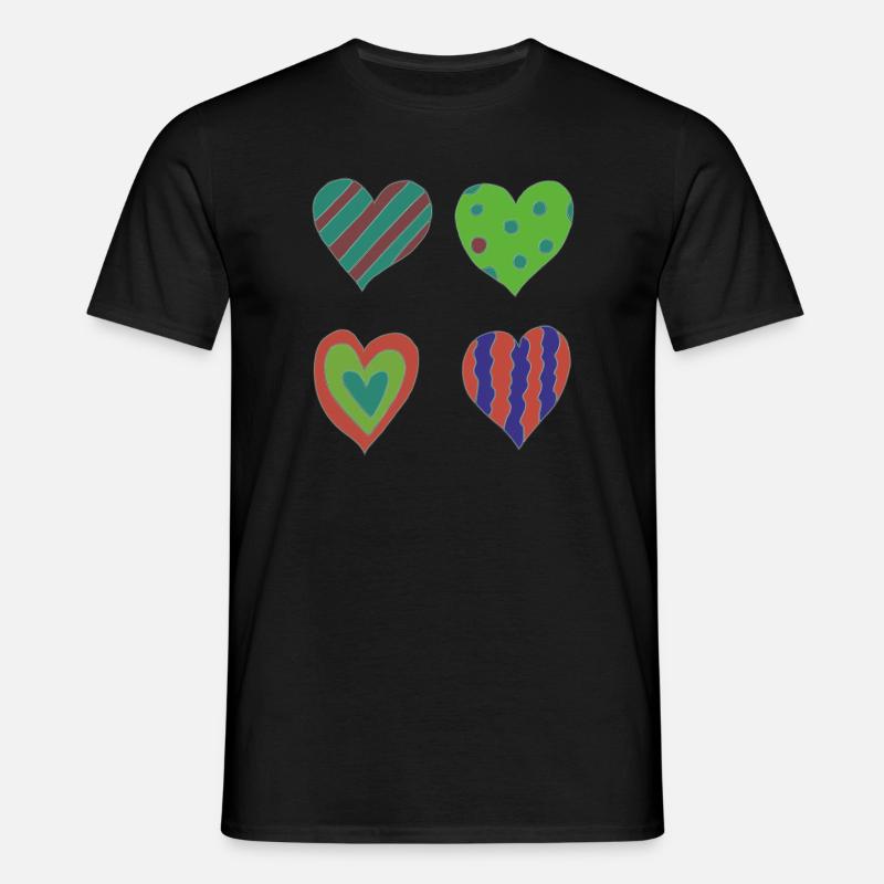 herzen variation - Männer T-Shirt - Schwarz