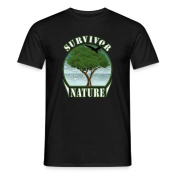 Survivalist Nature Tree Eagle Environment - T-shirt homme - noir - Devant - AI Model Male 178 light (178cm)