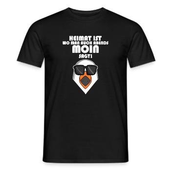 Plattdeutsch Spruch Moin Möwe Nordsee - Männer T-Shirt - Schwarz - Vorne - AI Model Male 178 light (178cm)